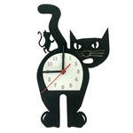 Relógio de Parede Gato com Rato em Cima Linha Pet