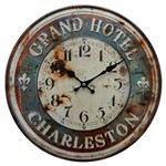 Relógio de Parede Grand Hotel Charleston em Metal - 40x40 Cm