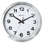 Relógio de Parede Grande Herweg 40x40 Alumínio Escovado 6408