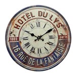 Relógio de Parede Hotel de Lys Rústico em Metal - 40x40 Cm