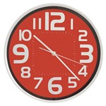 Relógio de Parede Números 30Cm Vermelho Alumínio - Sotille