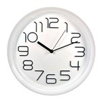 Relógio de Parede Redondo Branco/preto 30 Cm