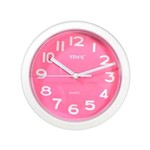Relógio de Parede Redondo Rosa Cozinha Sala Escritório