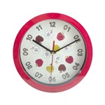 Relógio de Parede Redondo Wincy Frutinha Vermelho