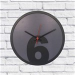 Relógio de Parede Sala Madeira Básico 6 Cor Cinza 30x30x2cm