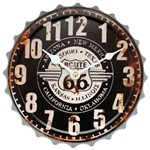 Relógio de Parede Tampa de Garrafa Rota 66 New Mexico Preto