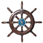 Relógio de Parede Timão de Barco em Resina 50cm Náutica