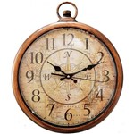 Relógio de Parede Vintage Bússola Dourado