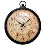 Relógio de Parede Vintage Bússola Preto
