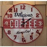 Relógio de Parede Vintage Café Metal 40cm