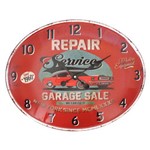 Relógio de Parede Vintage Service Vermelho