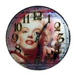 Relógio de Vidro Redondo Marilyn Monroe