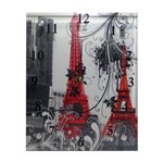 Relógio de Vidro Retangular Torre Eiffel Vermelha