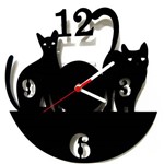 Relógio Decorativo - Modelo Cats - ME Criative - Preto