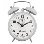 Relógio Despertador Antigo Mecânico Branco Cordas - 2208