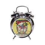 Relógio Despertador de Metal Superman 16cmx6cmx11cm