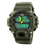 Relógio Digital Skmei Esportivo Verde Militar com Luz Led