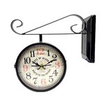 Relógio Estação Retrô Vintage - Metálico Dupla Face