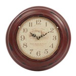 Relógio La Royalle Vermelho Rústico em Metal - 32x6 Cm