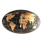 Relógio Madeira Mapa Oval 109cm - Occa Moderna