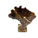 Relógio Mapa Mundi de Pedra Sabão
