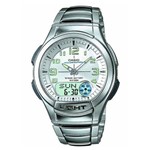 Relógio Masculino Anadigi Casio Standard Aq-180wd-7bv - Prata/branco