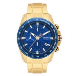 Relógio Orient Masculino Mgssc024 D1kx Azul Dourado Crono