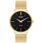 Relógio Orient Masculino Slim Mgsss005 P1kx Safira Dourado