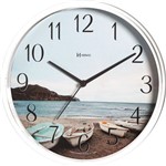 Relógio Parede 26cm Silencioso Branco Praia Herweg 660058S