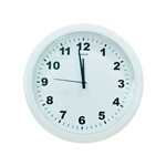 Relógio Parede Analogico Redondo Plástico Branco 29,5 Cm