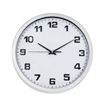 Relógio Parede Analogico Redondo Plástico Branco White 29 Cm