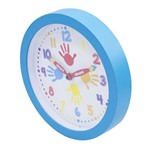Relógio Parede Azul Mãos 25x25cm