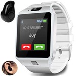 Relógio Smartwatch Dz09 Inteligente Gear Chip Celular Touch + Mini Fone de Ouvido Bluetooth - Branco