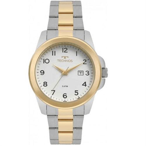Relógio Technos Masculino Prata e Dourado 2115 MQH/5B - 0 0