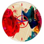 Relógio Teia Colorida Redondo - Redondo 30 X 30 Cm