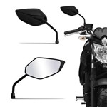 Retrovisor de Moto Similar Original Esportivo Fazer 2015 Rosca Universal Yamaha Preto Haste Curta
