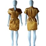 Robe de Cetim Feminino Dourado Ouro
