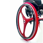 Roda X-core Traseira 24x1 Completa Vermelha Fibra de Carbono para Cadeira de Rodas - Par