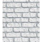 Rolo Adesivo Papel de Parede com LAMINAÇÃO - Pedra Tijolo Branco - 0,60m X 2,80m