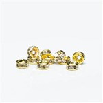 Rondele 4mm Crystal Ouro