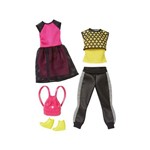 Roupa Barbie Vestido Rosa e Conjunto Amarelo - Mattel