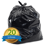 Saco de Lixo Preto Reforçado 20L com 50 Unidades 45x60cm