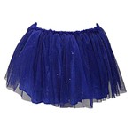 Saia Ballet Infantil Tutu Glitter com Forro Azul Royal – Banho Maria