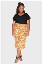 Saia Choclard Bali Floral Plus Size Amarelo-48/50