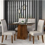 Sala de Jantar Mesa Itália 120cm e 4 Cadeiras Áurea Malbec/preto/claro - Dj Móveis