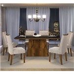 Sala de Jantar Mesa Itália 170cm e 6 Cadeiras Golden Malbec/preto/bege - Dj Móveis
