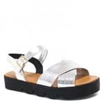 Sandália Flatform Zariff Shoes Fivela Prata