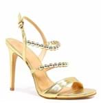 Sandália Zariff Shoes Salto Metalizada Dourado