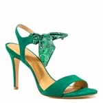 Sandália Zariff Shoes Salto Nobuck Lenço Verde