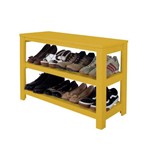 Sapateira Banco de Piso para Closets e Quartos 8 Pares Sapatos - Amarelo Laca
